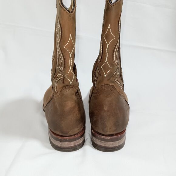 Reyme Boots Mens 7.5 Brown Leather Square Toe Pull On Cowboy Western main image 5